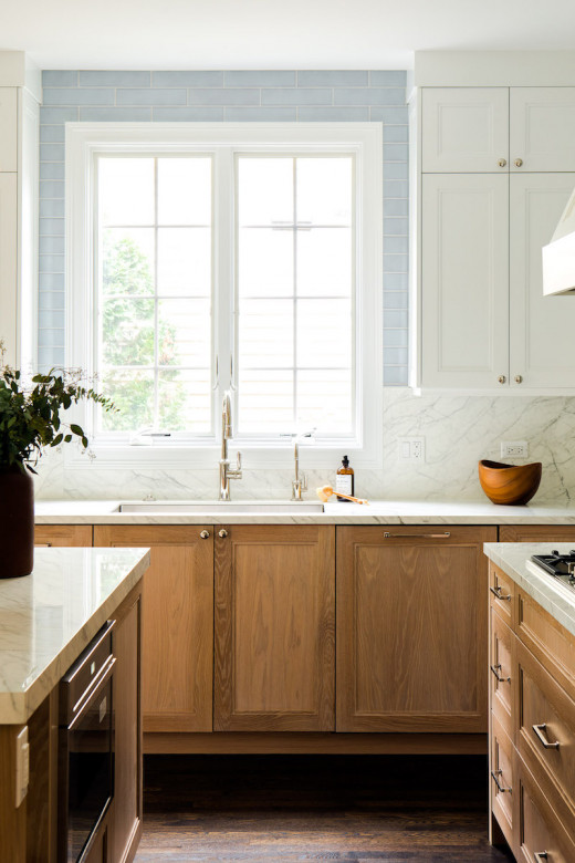kitchen-design-wood-cabinets-light-blue-tile